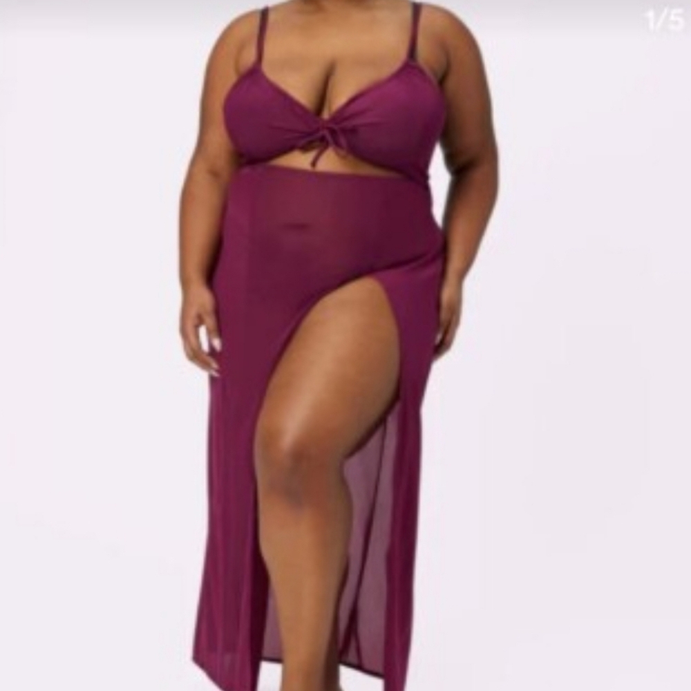 Parade Burgundy SEXY Swim Dress XL